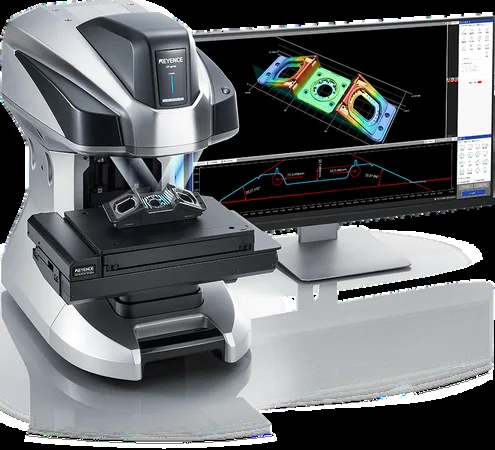 Digital microscope showing a 3D surface scan